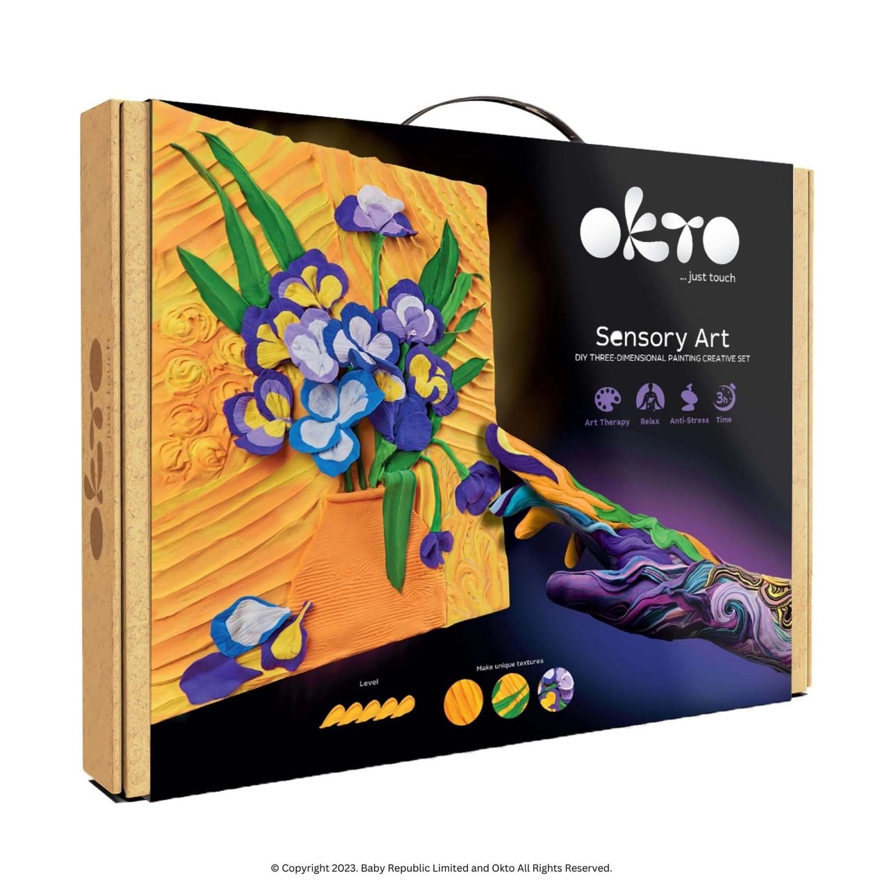 Okto Air Dry Clay 3D Sensory Art Canvas - Irises, Vincent Van Gough - MAKES SENSE TO ME