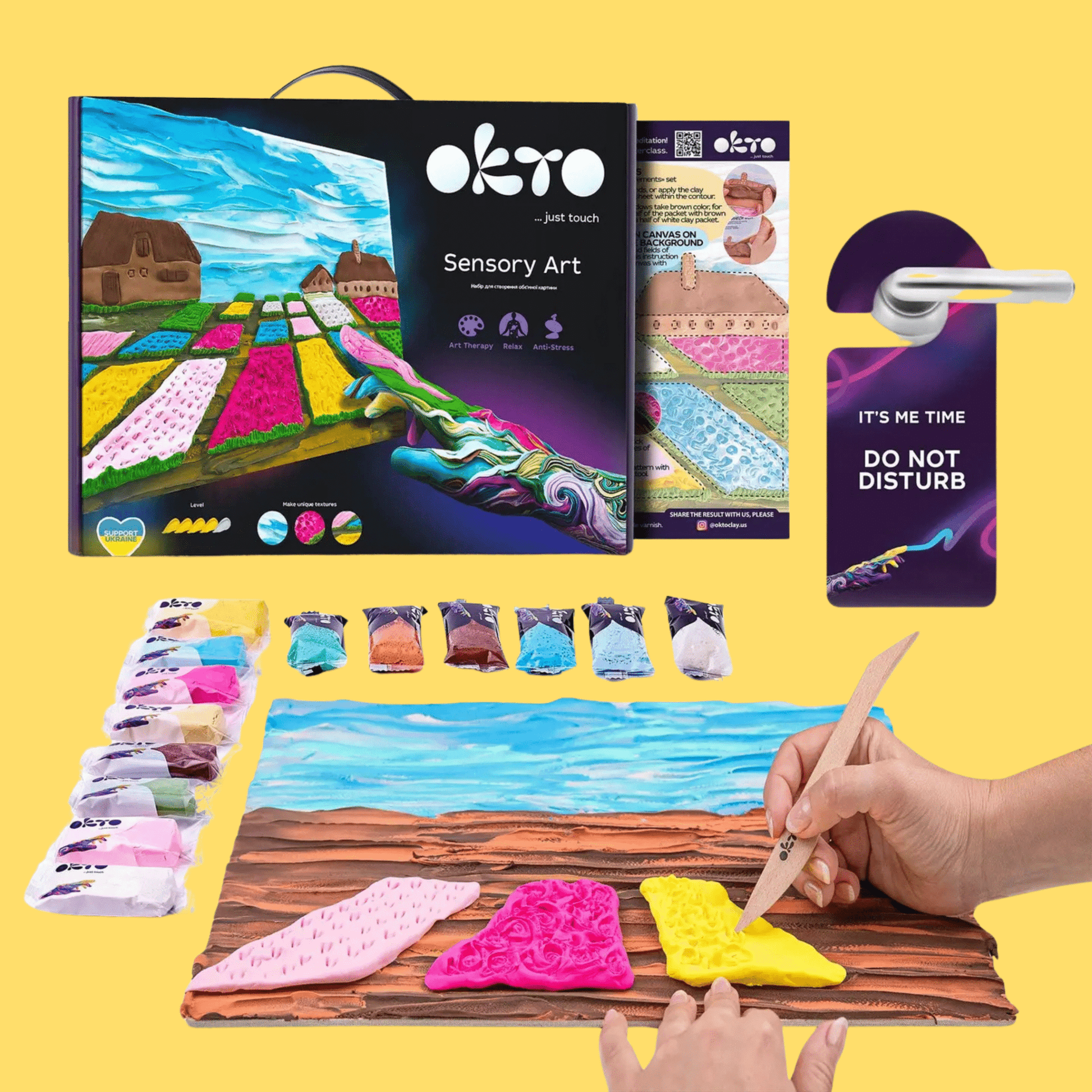 Okto Air Dry Clay 3D Sensory Art Canvas - Flower Beds in Holland, Vincent Van - MAKES SENSE TO ME