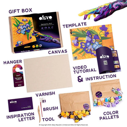 Okto Air Dry Clay 3D Sensory Art Canvas - Irises, Vincent Van Gough - MAKES SENSE TO ME