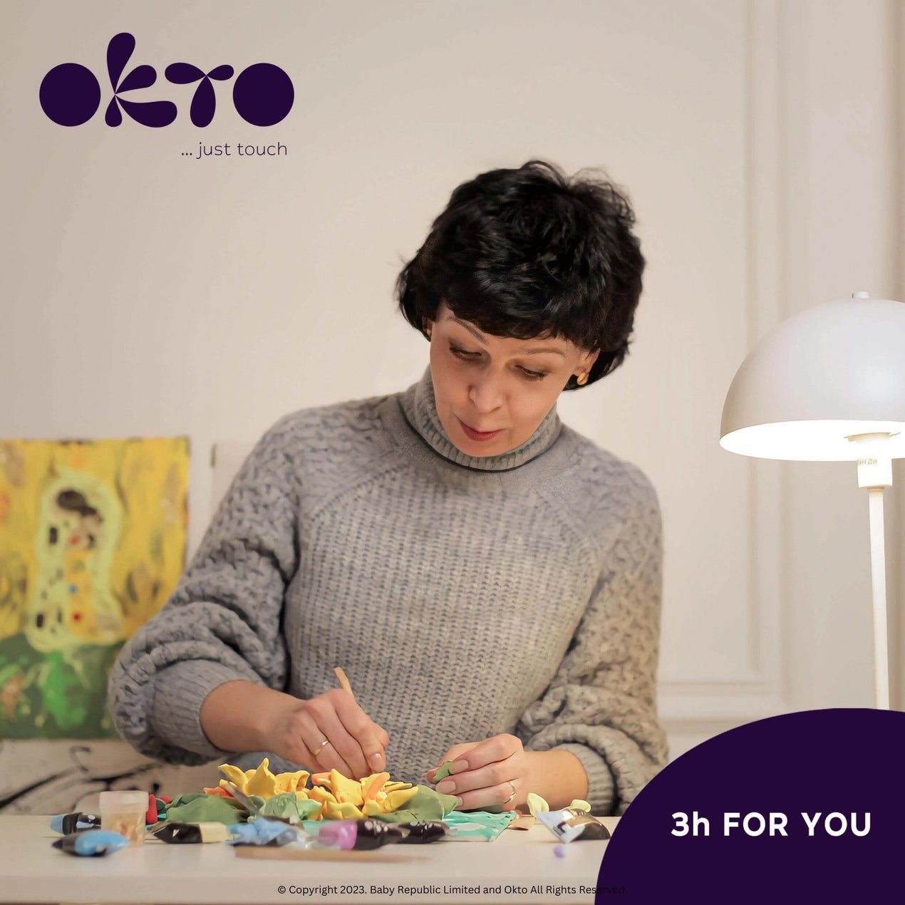 Okto Air Dry Clay 3D Sensory Art Canvas - Irises, Vincent Van Gough - MAKES SENSE TO ME