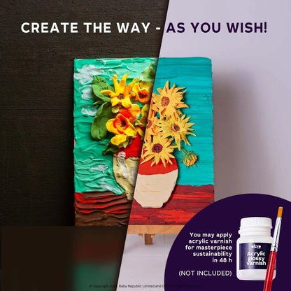 Okto Air Dry Clay 3D Sensory Art Canvas - Sunflowers, Vincent Van Gough - MAKES SENSE TO ME