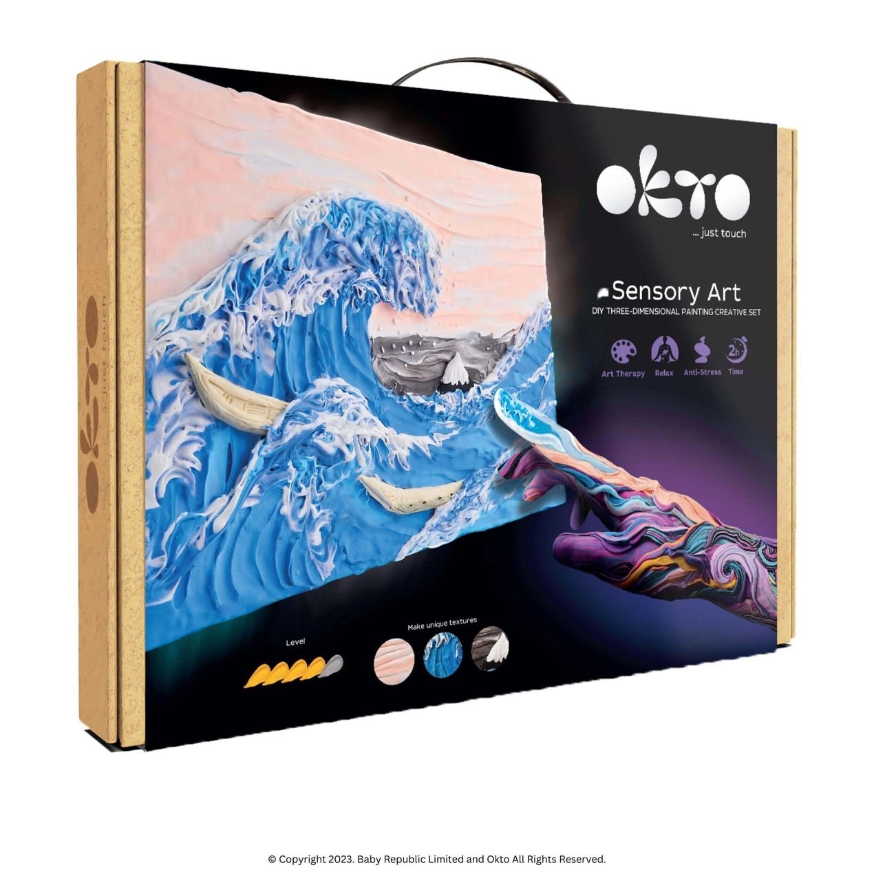 Okto Air Dry Clay 3D Sensory Art Canvas - the Great Wave of Kanagawa, Katsushika Hokusai - MAKES SENSE TO ME