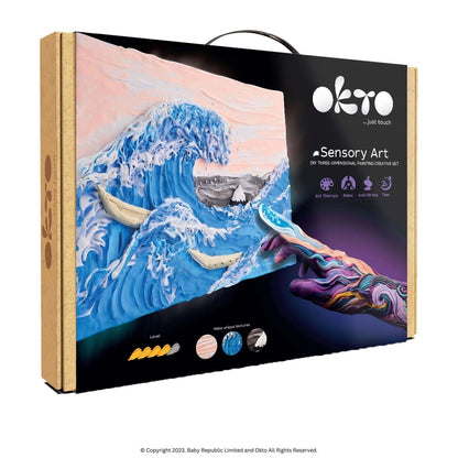 Okto Air Dry Clay 3D Sensory Art Canvas - the Great Wave of Kanagawa, Katsushika Hokusai - MAKES SENSE TO ME