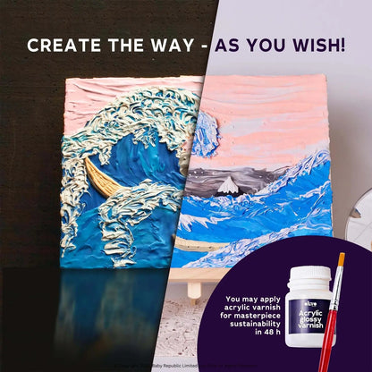Okto Air Dry Clay 3D Sensory Art Canvas - the Great Wave of Kanagawa, Katsushika Hokusai - MAKES SENSE TO ME