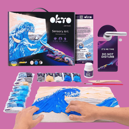 Okto Air Dry Clay 3D Sensory Art Canvas - the Great Wave of Kanagawa, Katsushika Hokusai - MAKES SENSE TO ME