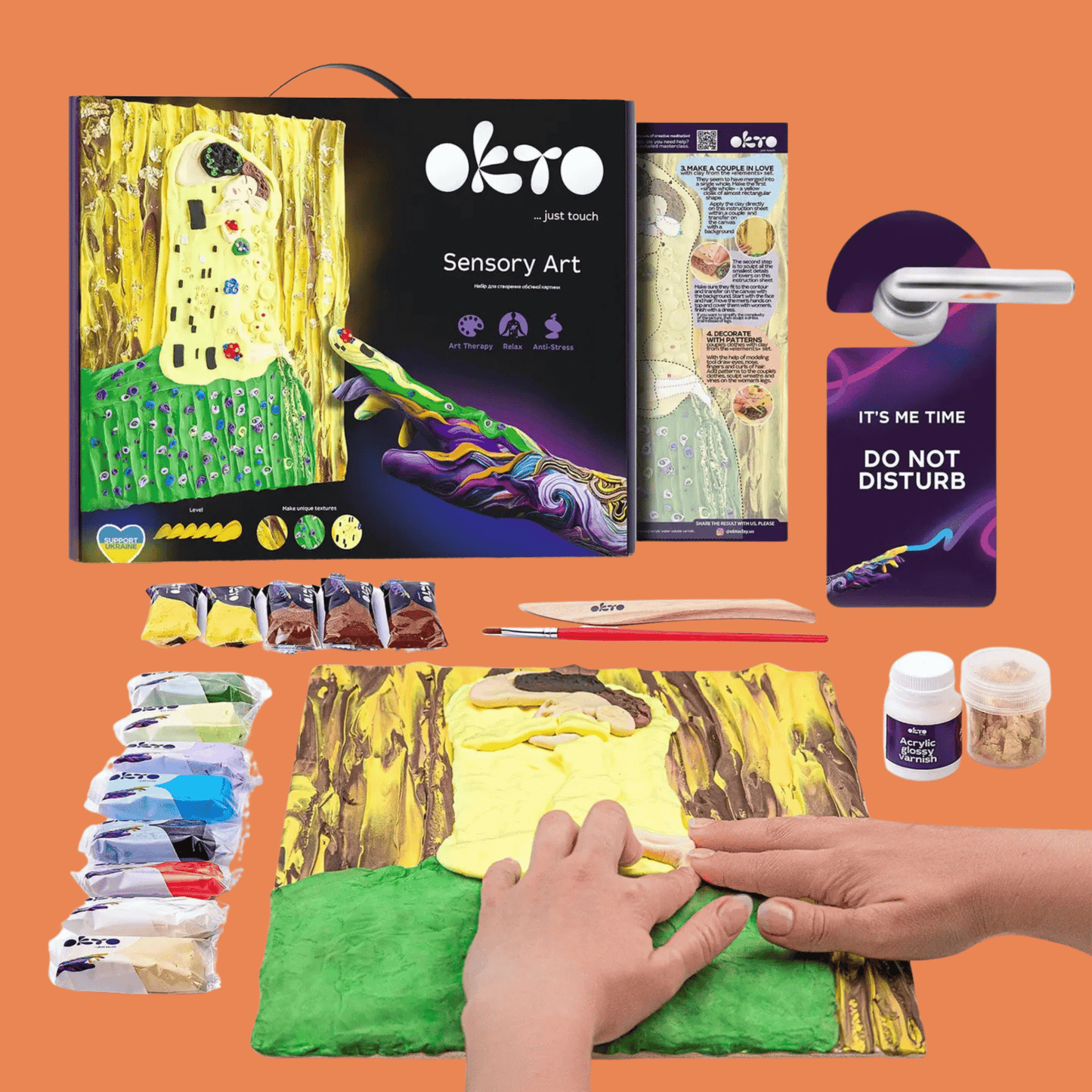 Okto Air Dry Clay 3D Sensory Art Canvas - The Kiss, Gustav Klimt - MAKES SENSE TO ME