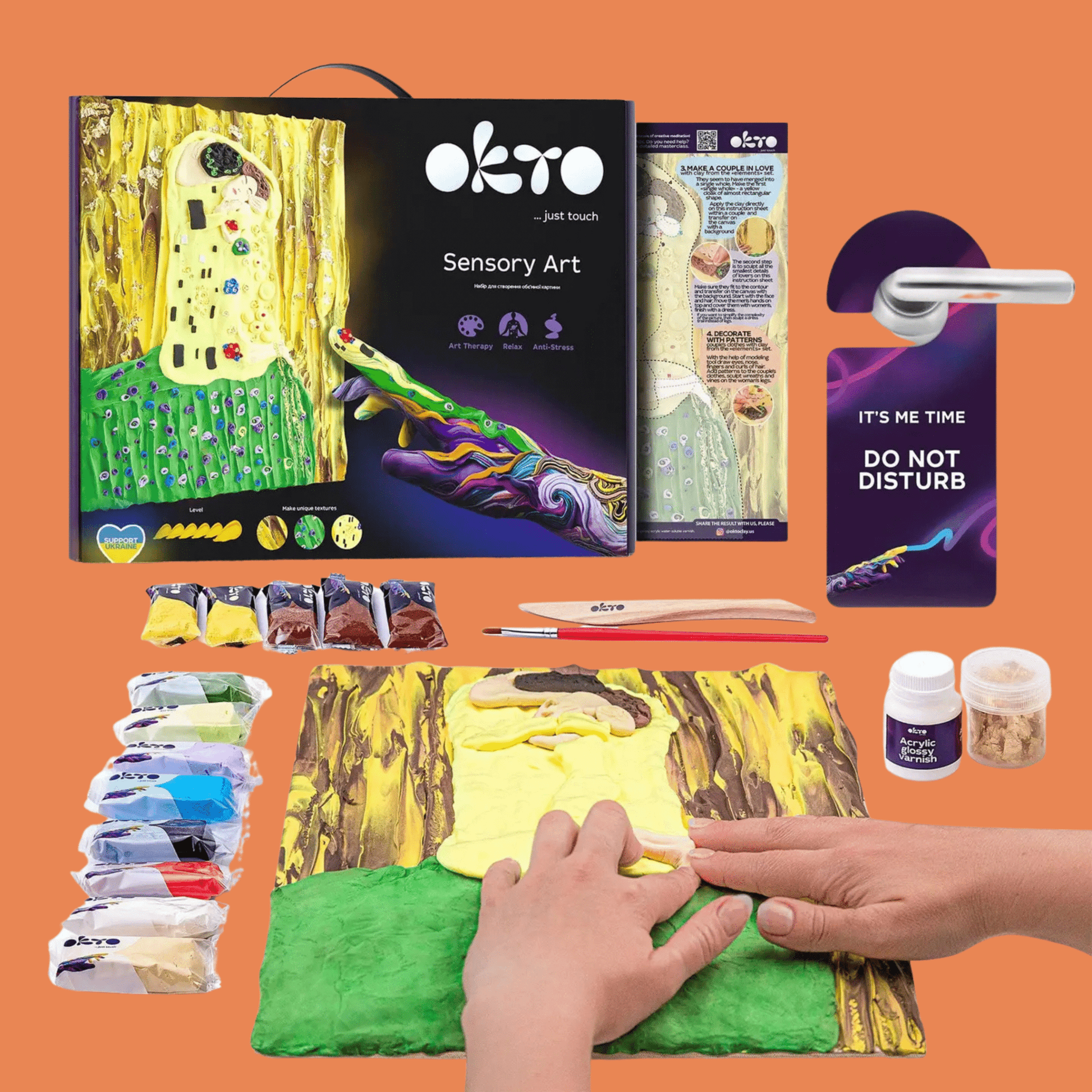 Okto Air Dry Clay 3D Sensory Art Canvas - The Kiss, Gustav Klimt - MAKES SENSE TO ME