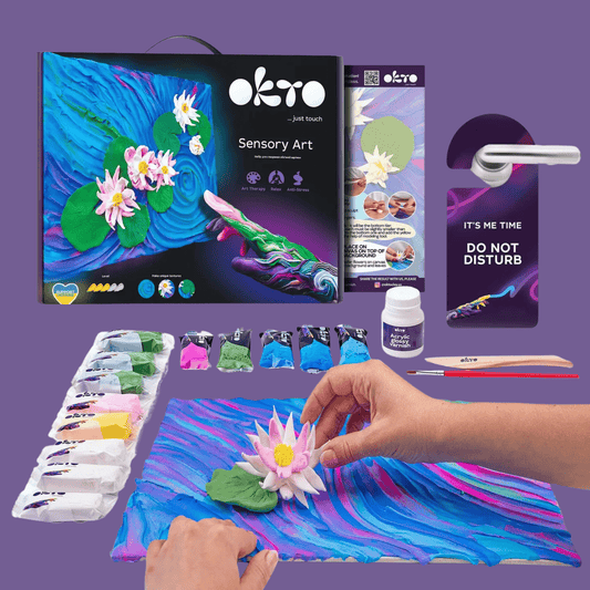 Okto Air Dry Clay 3D Sensory Art Canvas - Water Lilies, Claude Monet - MAKES SENSE TO ME