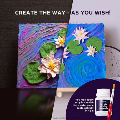 Okto Air Dry Clay 3D Sensory Art Canvas - Water Lilies, Claude Monet - MAKES SENSE TO ME