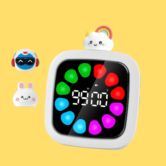 Rechargeable 99 - Minute Visual Timer - Interchangeable Heads (Rabbit, Rainbow Cloud, and Robot) - MAKES SENSE TO ME