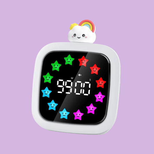 Rechargeable 99 - Minute Visual Timer - Rainbow Cloud Head & Star Dial - MAKES SENSE TO ME